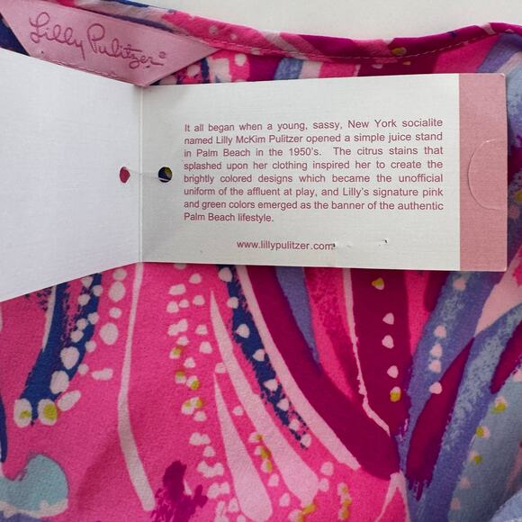 Lilly Pulitzer Noelle Silk Kimono Coverup Magenta Oh My Guava Fringe XS NWT - Picture 11 of 13